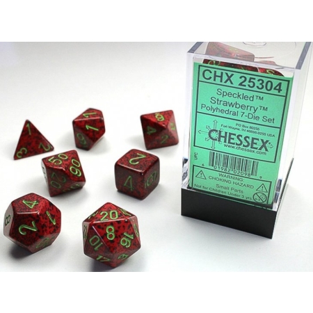 KOŚCI W PUDEŁKU Chessex - Speckled Strawberry Polyhedral 7-Dice Set