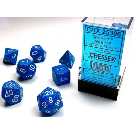 KOŚCI W PUDEŁKU Chessex - Speckled Water Polyhedral 7-Dice Set