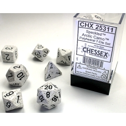 KOŚCI W PUDEŁKU Chessex - Speckled Arctic Camo Polyhedral 7-Dice Set