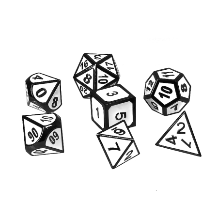 KOŚCI Rebel RPG Metal Czarna Tłoczona  Obsydianowa Biel