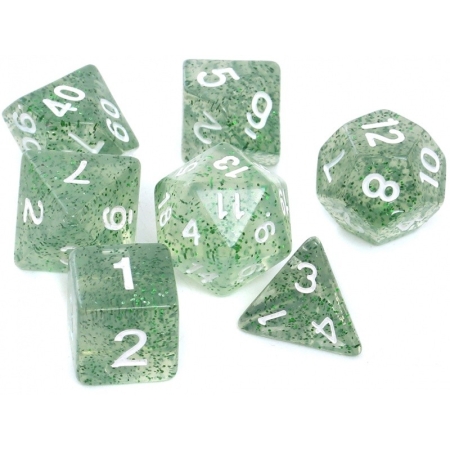 KOŚCI W PUDEŁKU Rebel RPG Brokatowe Zielone