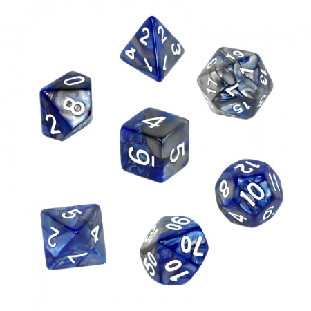 KOŚCI W PUDEŁKU Rebel RPG Dwukolorowe Niebiesko-szare