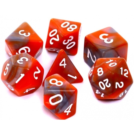 KOŚCI W PUDEŁKU Rebel RPG Dwukolorowe Pomarańczowo-Szare