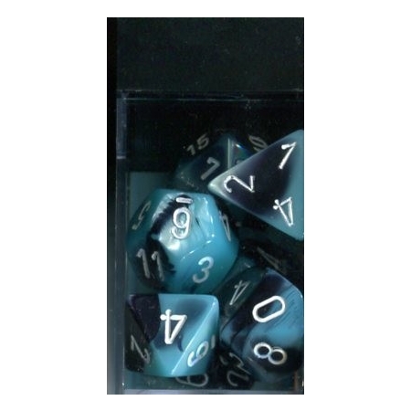 KOŚCI W PUDEŁKU Chessex - Gemini Black- Shell/White