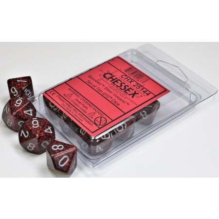 KOŚCI W PUDEŁKU Chessex SET 10 - Speckled Silver Volcano