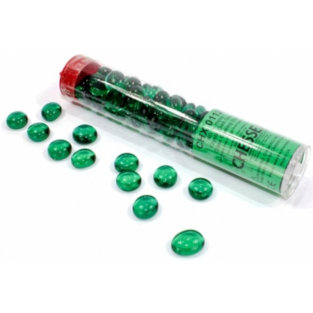 KANTERY Chessex Crystal Dark Green Glass Gaming Stones