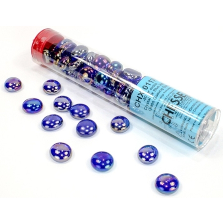 KANTERY Chessex Crystal Iridized Dark Blue Glass Gaming Stones