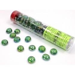 KANTERY Chessex Crystal Iridized Green Glass Gaming Stones