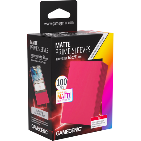 KOSZULKI NA KARTY 100 szt Gamegenic  Matte Prime RED ( 66 x 91 mm ) Box