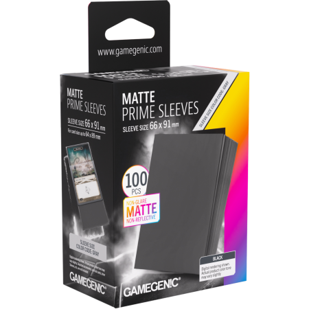 KOSZULKI NA KARTY 100 szt Gamegenic  Matte Prime BLACK ( 66 x 91 mm ) Box