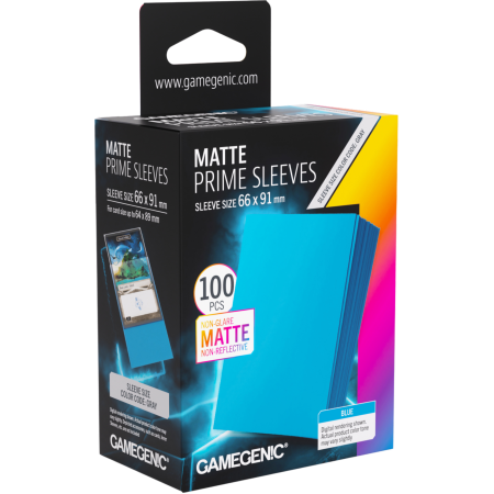 KOSZULKI NA KARTY 100 szt Gamegenic  Matte Prime BLUE ( 66 x 91 mm ) Box