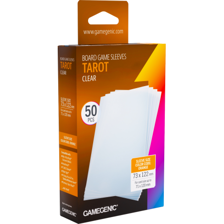 KOSZULKI NA KARTY Gamegenic 50 szt Prime  Sleeves Clear  ( 73 x 122 mm ) Box TAROT