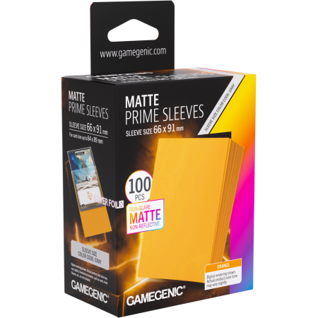 KOSZULKI NA KARTY 100 szt Gamegenic  Prime Sleeves ORANGE ( 66 x 91 mm ) Box