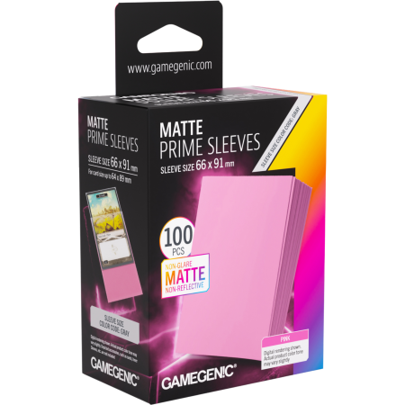 KOSZULKI NA KARTY 100 szt Gamegenic  Prime Sleeves PINK ( 66 x 91 mm ) Box