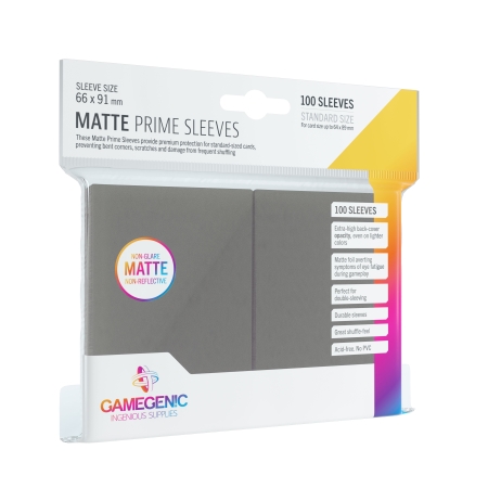 KOSZULKI NA KARTY 100 szt Gamegenic  Matte Prime DARK GREY ( 66 x 91 mm )