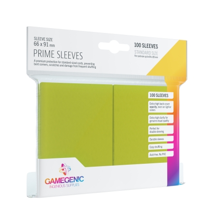 KOSZULKI NA KARTY 100 szt Gamegenic  Prime Sleeves LIME ( 66 x 91 mm )