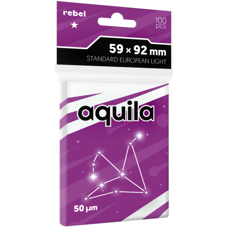 KOSZULKI NA KARTY Rebel 59 x 92 mm  Standard European  Light 100 szt AQUILA