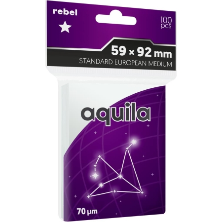 KOSZULKI NA KARTY Rebel 59 x 92 mm  Standard European Medium 100 szt AQUILA