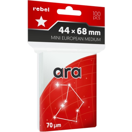 KOSZULKI NA KARTY Rebel 44 x 68 mm Mini  European Medium 100 szt ARA