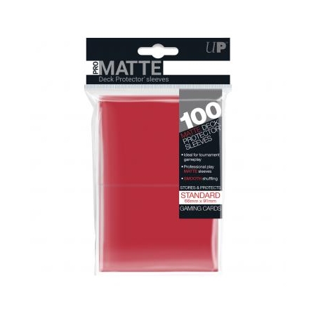 KOSZULKI NA KARTY DP - 100 szt PRO MATTE  Czerwone