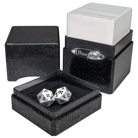 PUDEŁKO NA KARTY Satin Tower Deck Box - Glitter Black