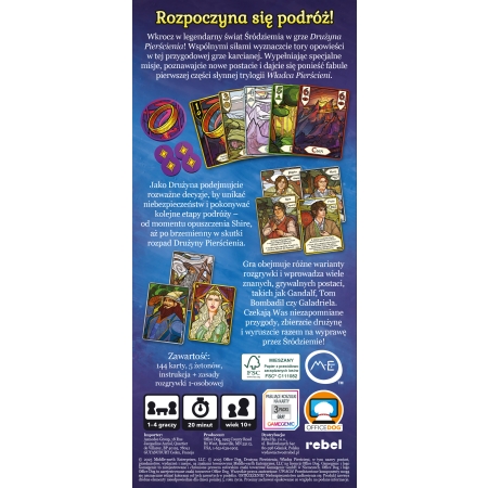 WŁADCA PIERŚCIENI -Drużyna Pierścienia  Wciągająca Gra Karciana