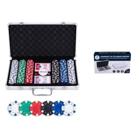 POKER 300 Żetonów w Walizce z Kartami
