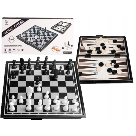 SZACHY Magnetyczne 3 w 1 ( Szachy,  Warcaby , Backgammon )