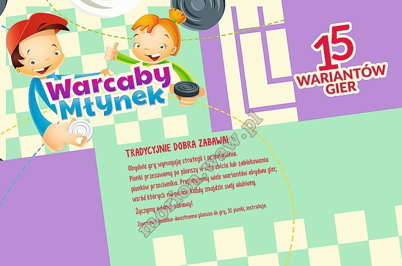 Trefl Warcaby & Mlynek – Klassische Brettspiele In Einem Set, Langlebiges Spielzeug Für Kinder & Familien