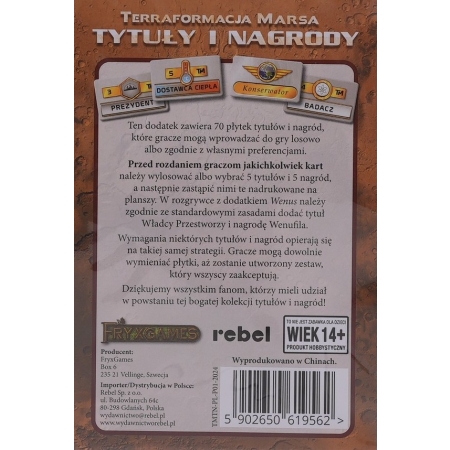 TERRAFORMACJA MARSA - Tytuły i Nagrody