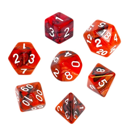 KOŚCI W PUDEŁKU Rebel RPG Dwukolorowe Czarno-Czerwone