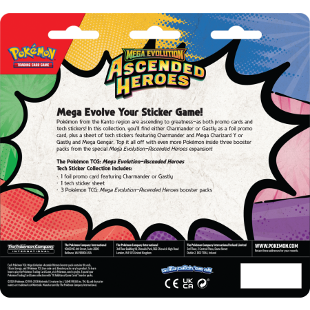 Pokemon Mega Evolution 02,5 Tech Sticker  Collection Gastly
