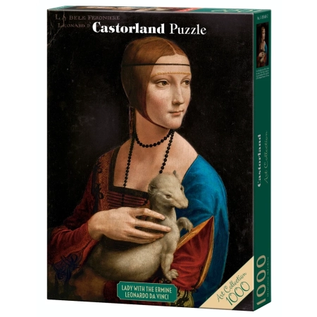 PUZZLE CASTOR 1000 el. Dama z Łasiczką  Leonardo Da Vinci