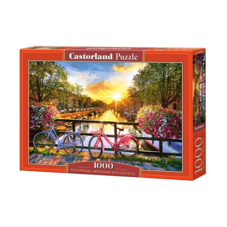 PUZZLE CASTOR 1000 el. Picturesque Amsterdam with Bicycles