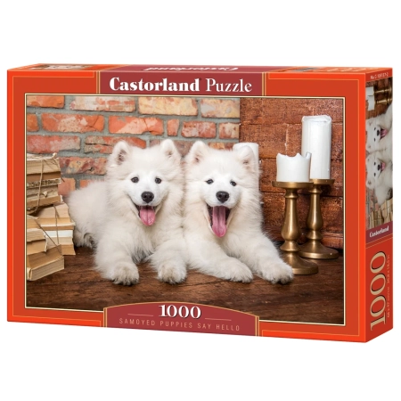 PUZZLE CASTOR 1000 el. Samoyed Puppies  Say Hello