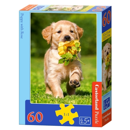 PUZZLE CASTOR 60 EL. Szczeniak z Różą
