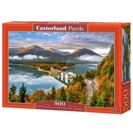 PUZZLE CASTOR 500 el. Sunrise over Sylvenstein Lake, Germany