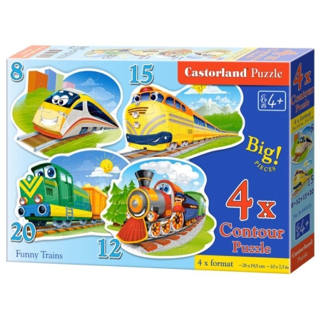 PUZZLE CASTOR 4 w 1 Funny Trains