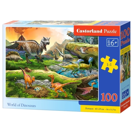 PUZZLE CASTOR 100 el. World of Dinosaurs
