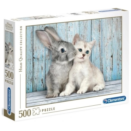 PUZZLE CLEM 500 el. Kotek i Królik