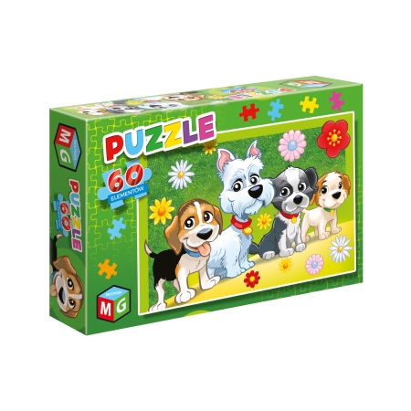 PUZZLE MG 60 el. Pieski Kwiatki
