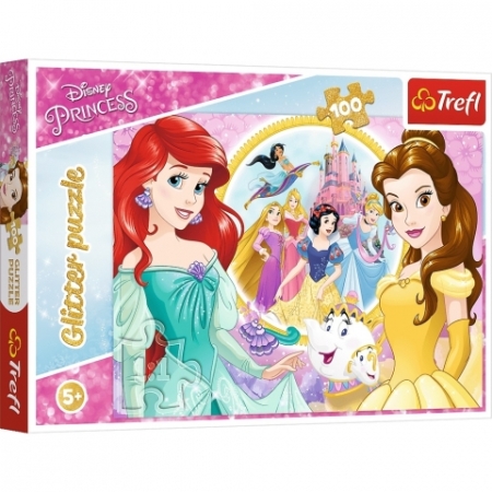 PUZZLE TREFL 100 el. Glitter Puzzle  Wspomnienia Belli i Arielki