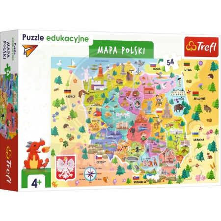 PUZZLE TREFL 54 Mapa Polski