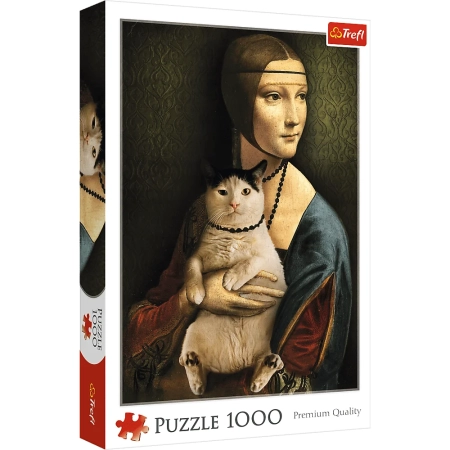 PUZZLE TREFL 1000 el. Dama z Kotem