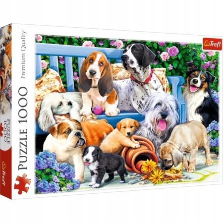 PUZZLE TREFL 1000 el. Psy w Ogrodzie