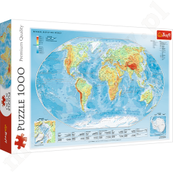 PUZZLE TREFL 1000 el. Mapa Fizyczna  Świata