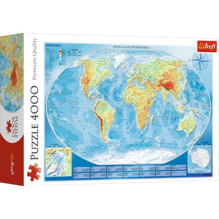 PUZZLE TREFL 4000 el. Wielka Mapa  Fizyczna Świata