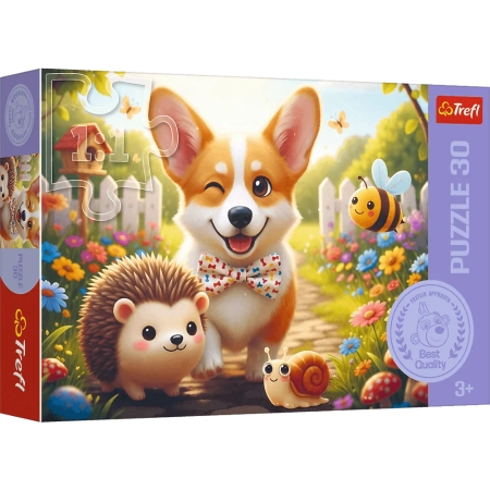 PUZZLE TREFL 30 el. Dzień z Corgim