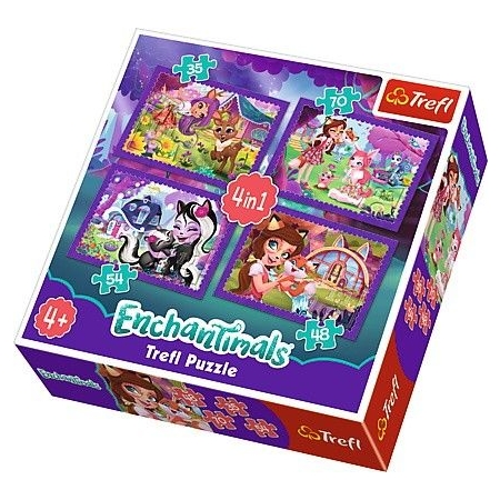 PUZZLE TREFL 4 w 1 Enchantimals