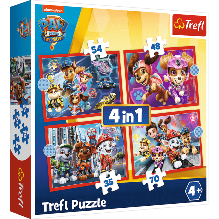 PUZZLE TREFL 4 w 1 Psi Patrol w Mieście